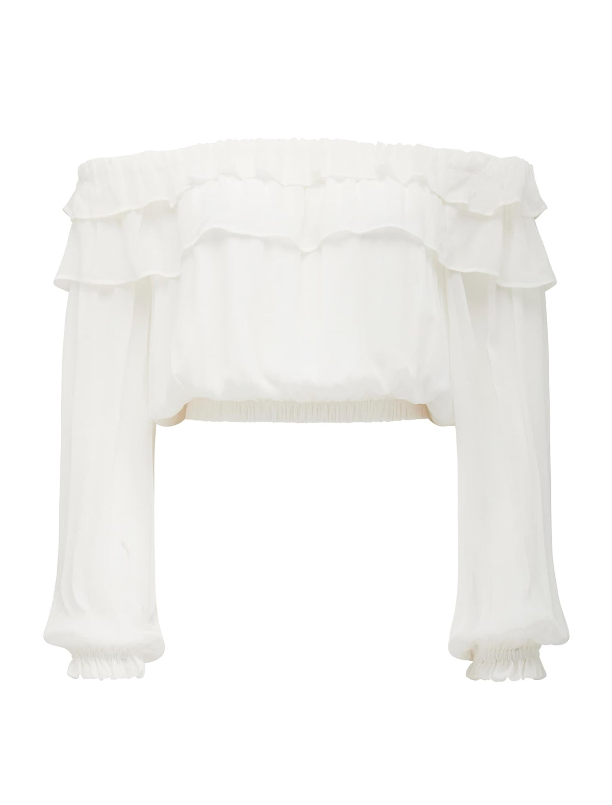 Olivia Ruffle Bardot Top Ivory_mannequin