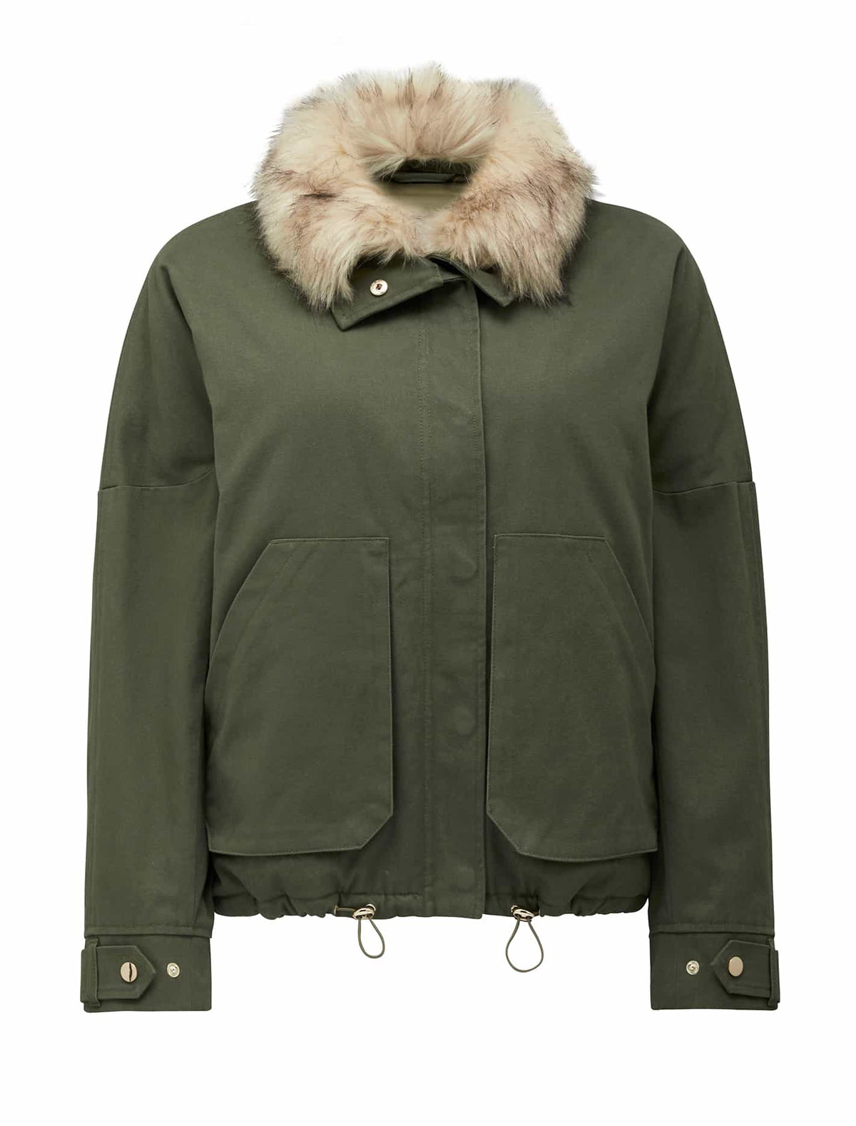 Elle short parka Khaki_mannequin
