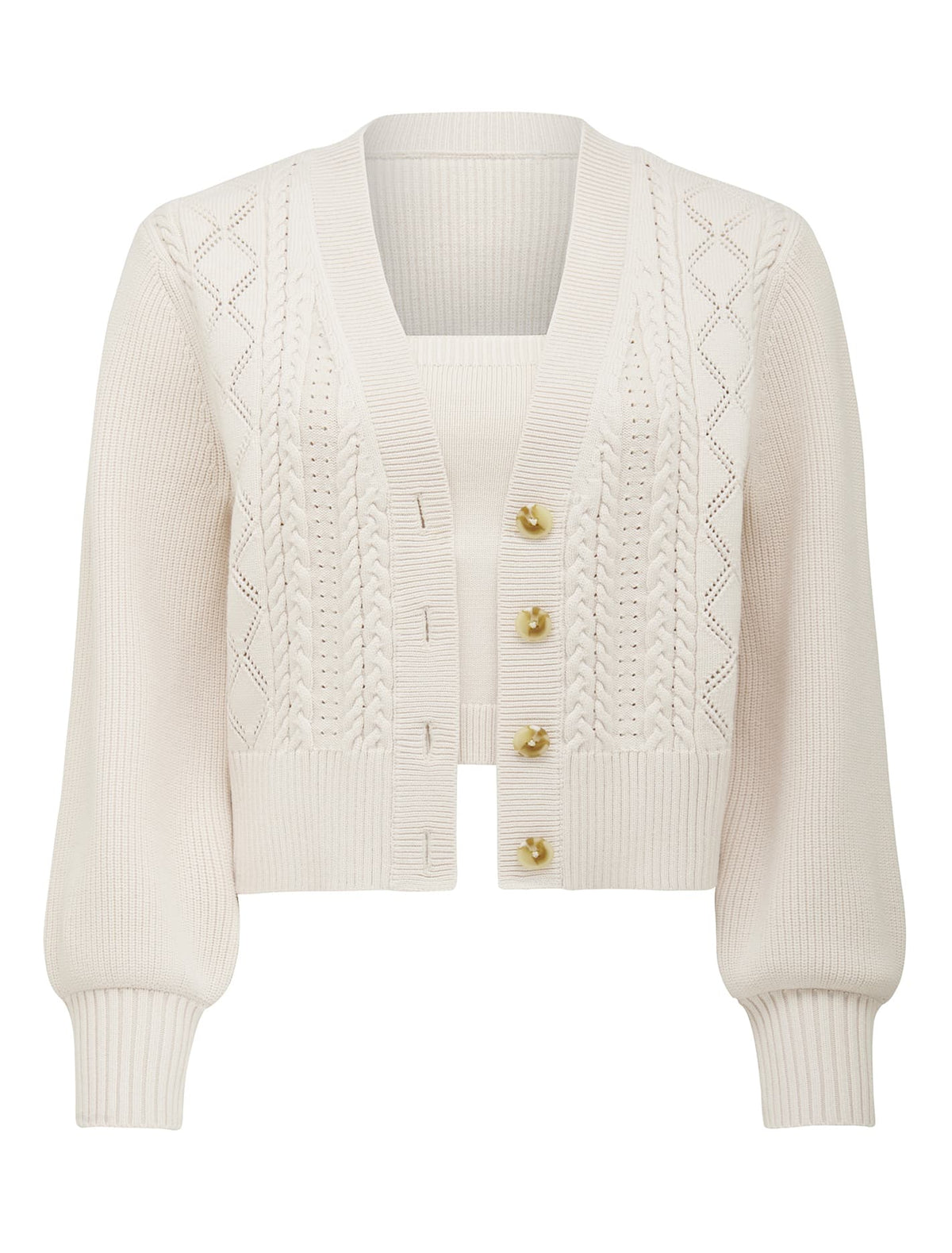 Dixon Cardigan and Knit Tank Set Bone_mannequin