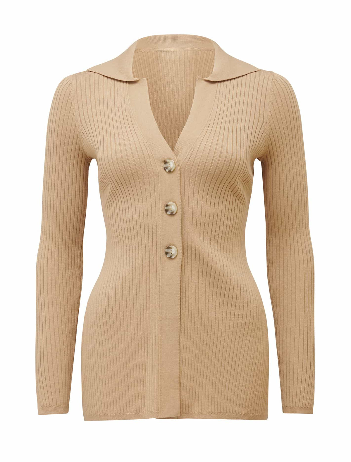 Beth Collar Knit Cardigan Camel_mannequin