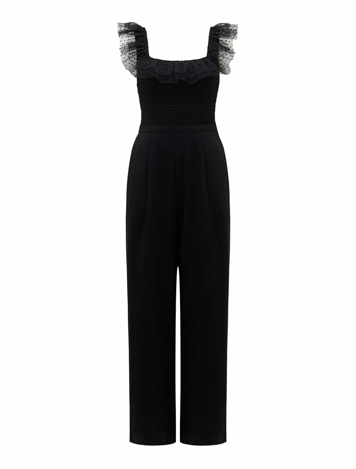 Mercy Ruffle Sleeve Jumpsuit Black_mannequin