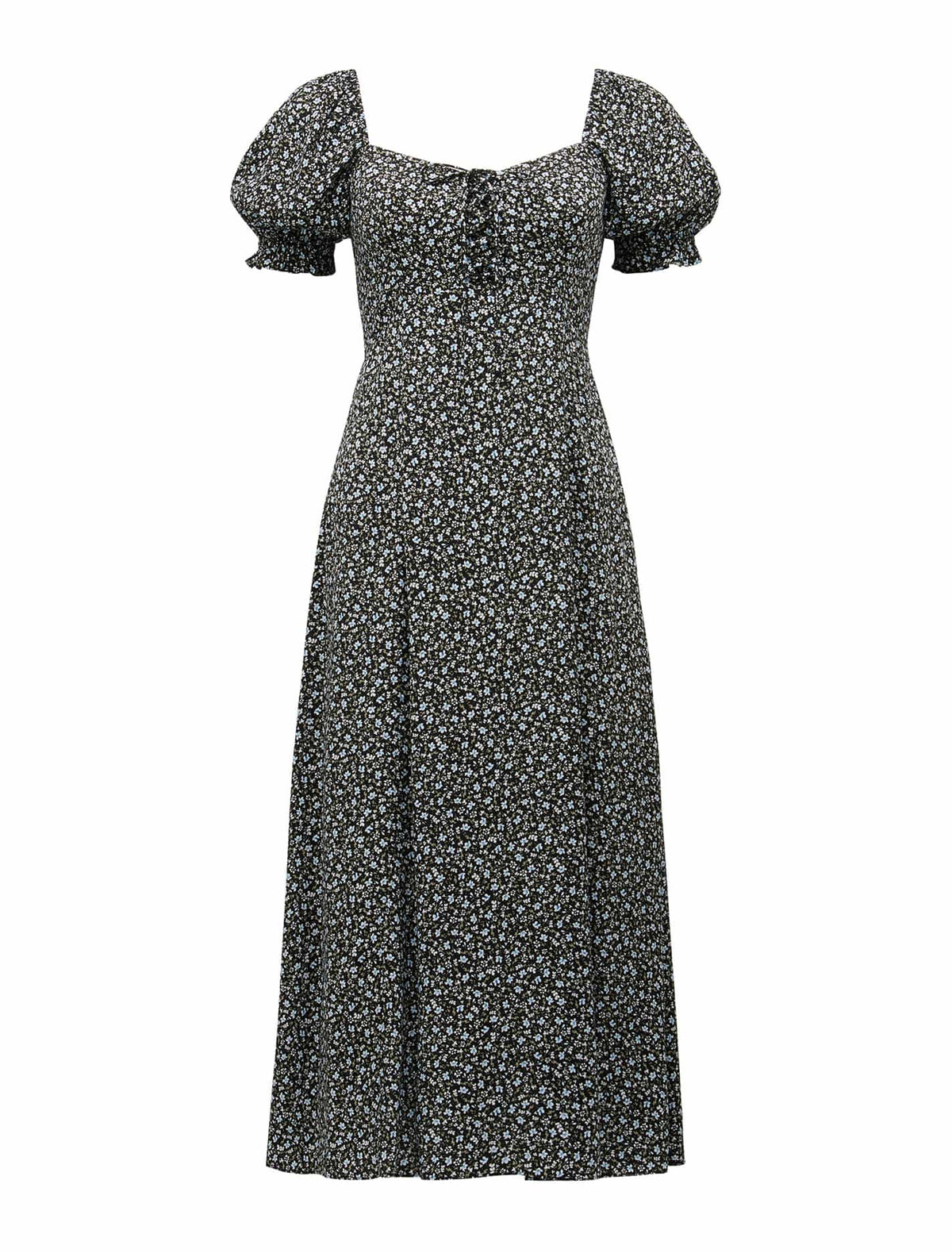 Mariah Lace Up Midi Dress Brighton Ditsy_mannequin