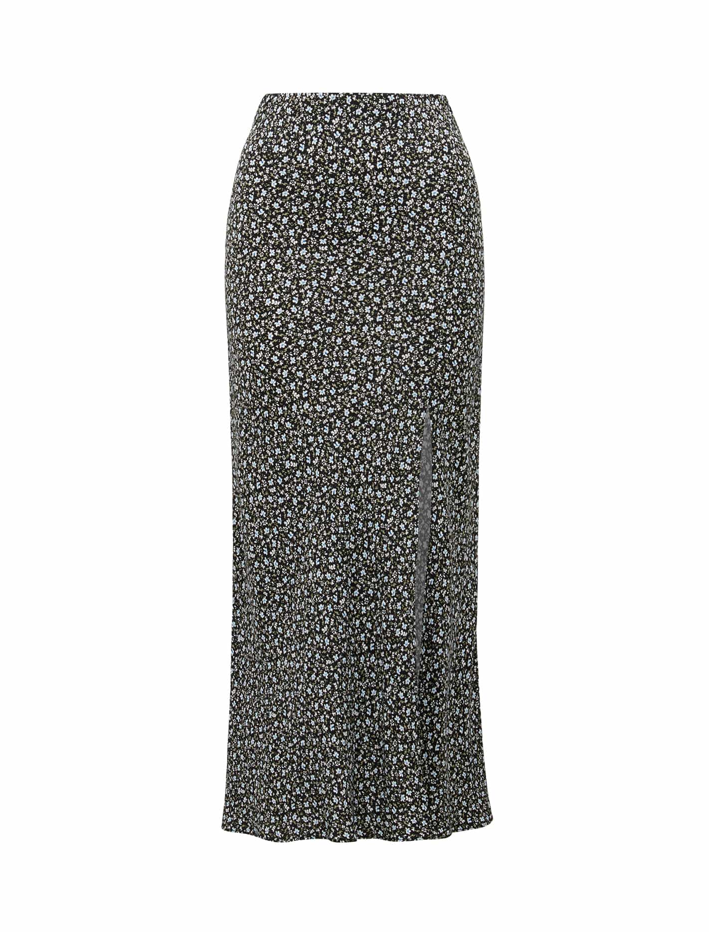 Blanca Petite Bias Split Midi Skirt Brighton Ditsy_mannequin