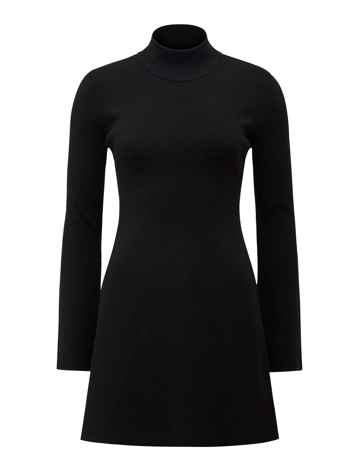 Leyla Extended Shoulder Knit Dress Black_mannequin