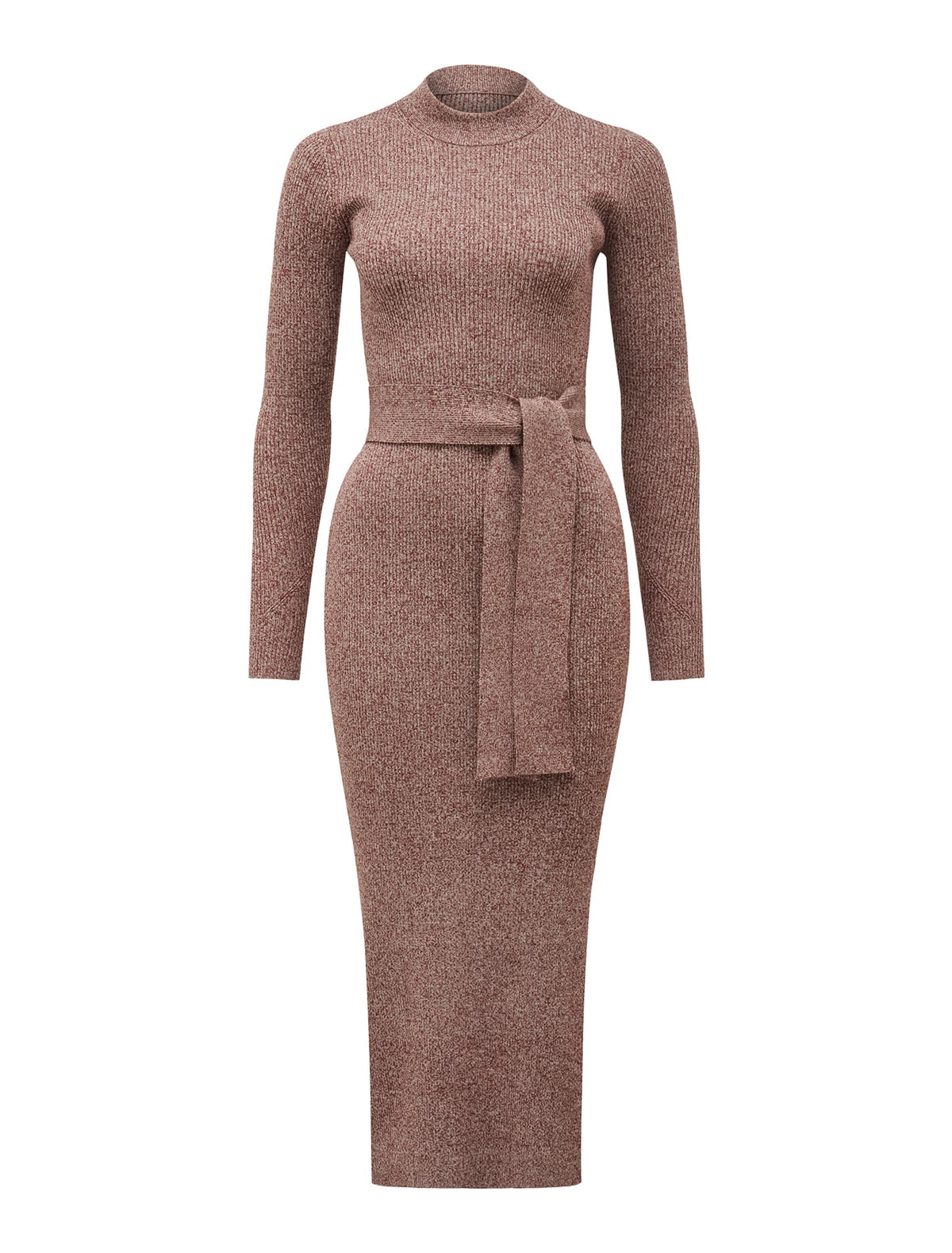 Grayson Midi Knit Dress Rust Twist_mannequin