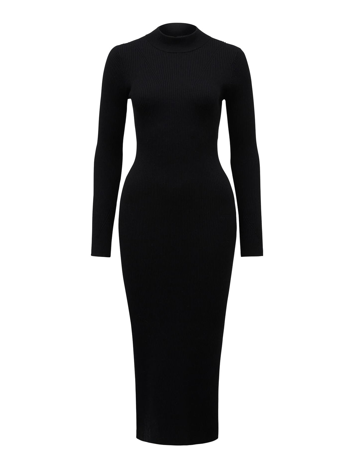 Sierra Column Midi Knit Dress Black_mannequin