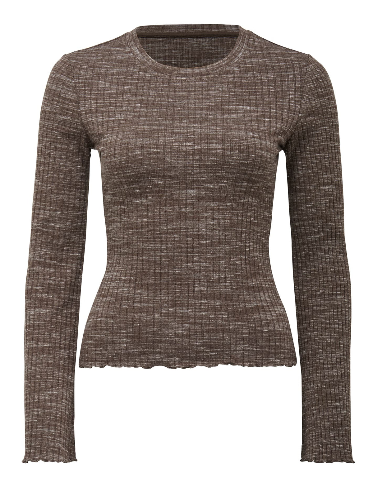 Sofia Flare Sleeve Top Chocolate Space Dye_mannequin