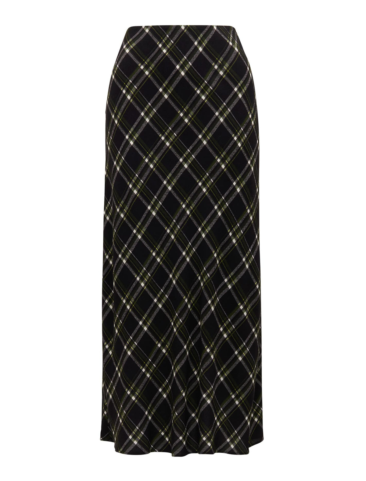 Belle Bias Printed Midi Skirt Bias Olive Check_mannequin