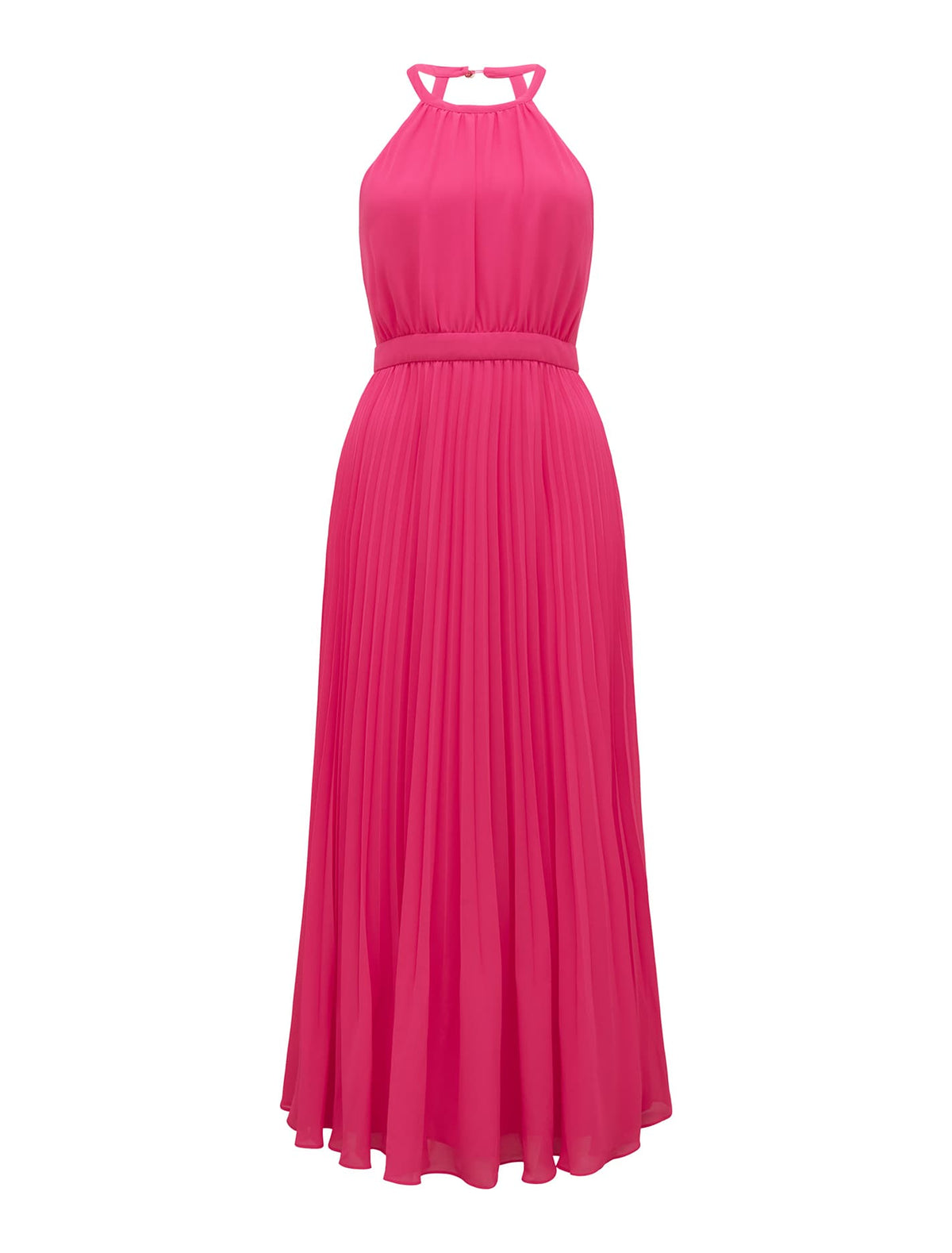 Gwenyth Pleated Halter Maxi Dress Fuchsia Pink_mannequin