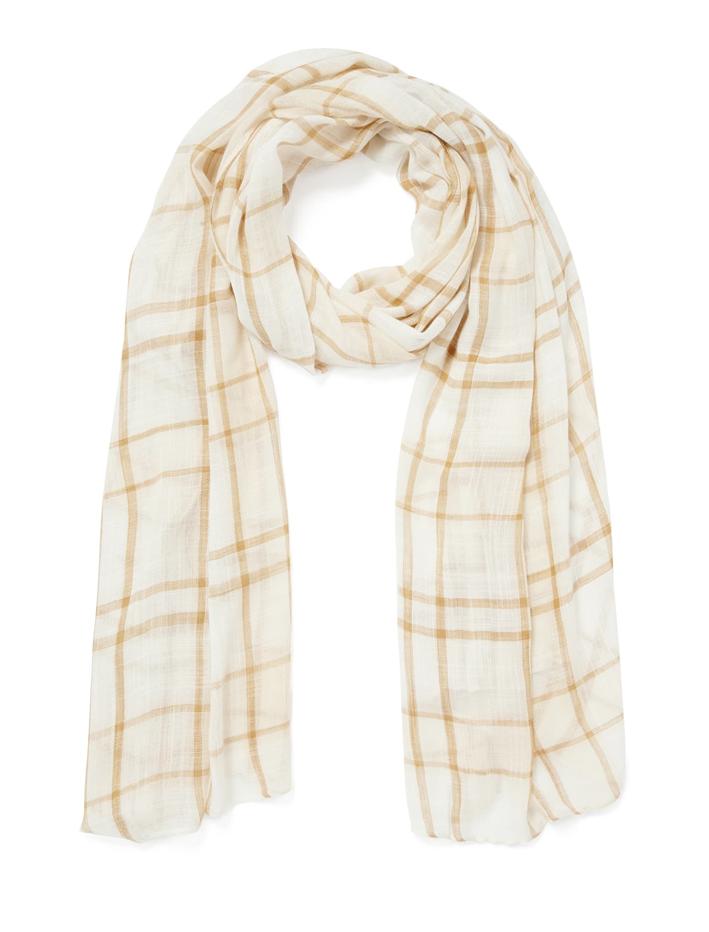 Elena Check Scarf Holbrook Tan_mannequin