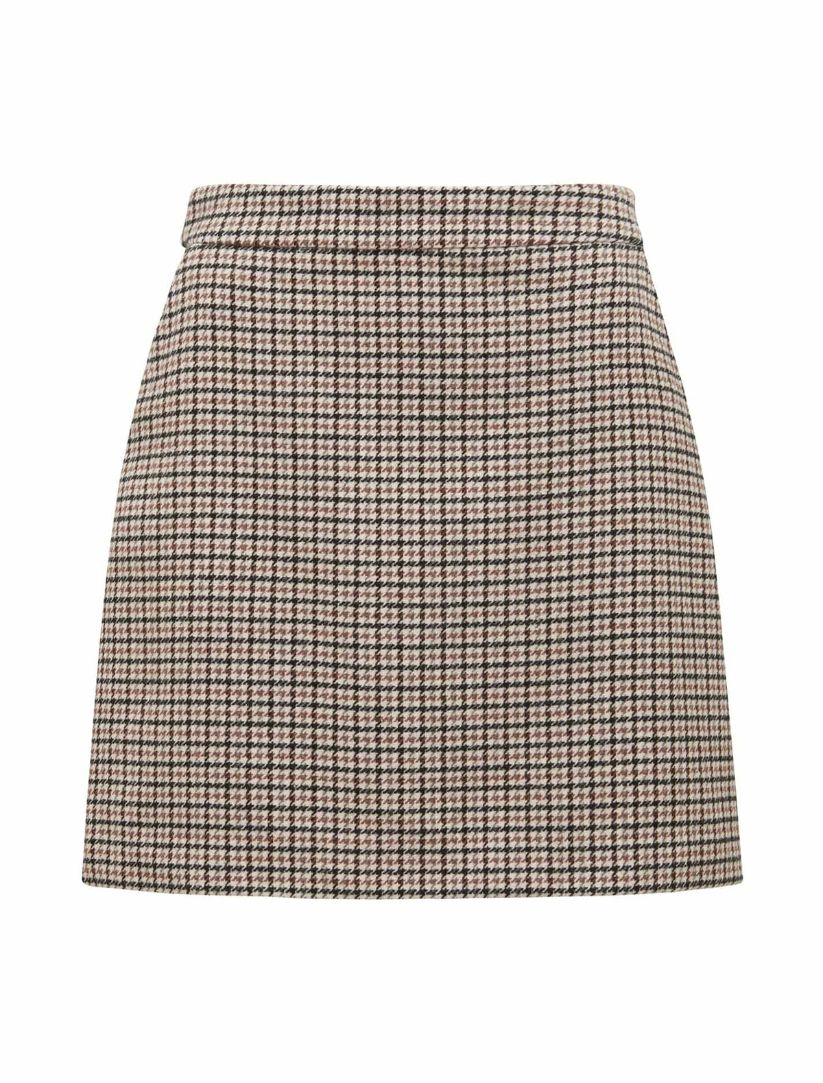 Hanna Check Mini Skirt Rust/White/Black Houndstooth_mannequin