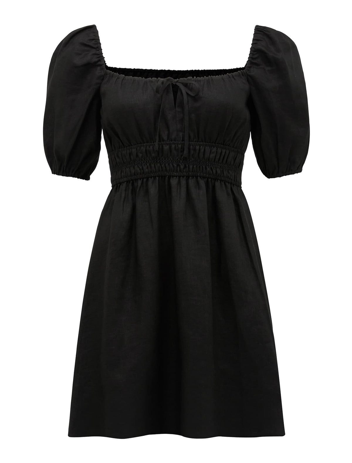 Josie Puff Sleeve Mini Dress Black_mannequin