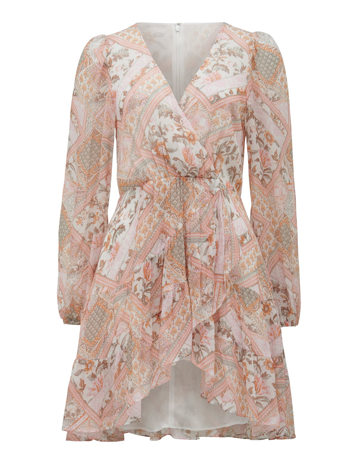 Rose Tiered Mini Skater Dress Cyprus Patchwork_mannequin