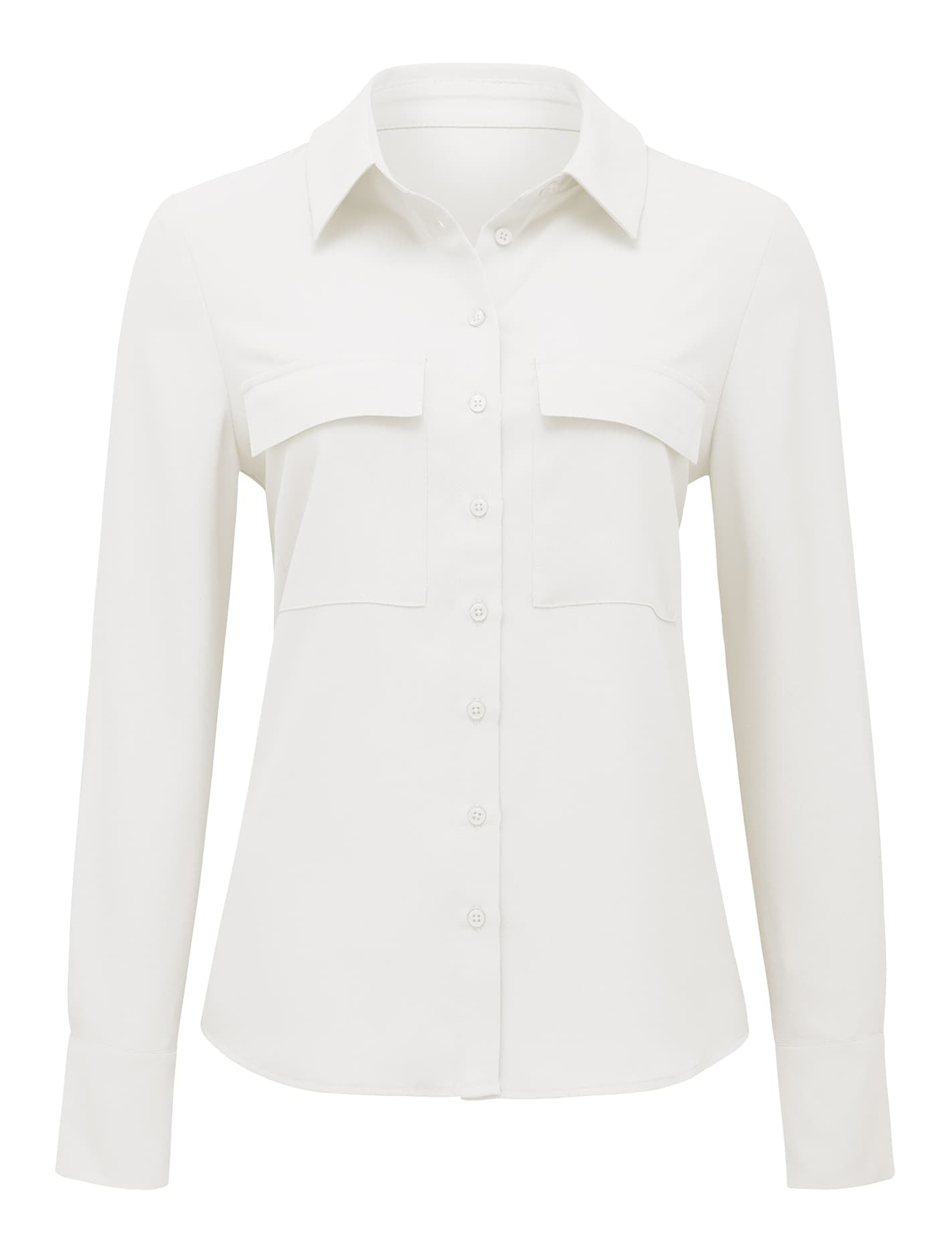 Livia Crepe Pocket Shirt Porcelain_mannequin