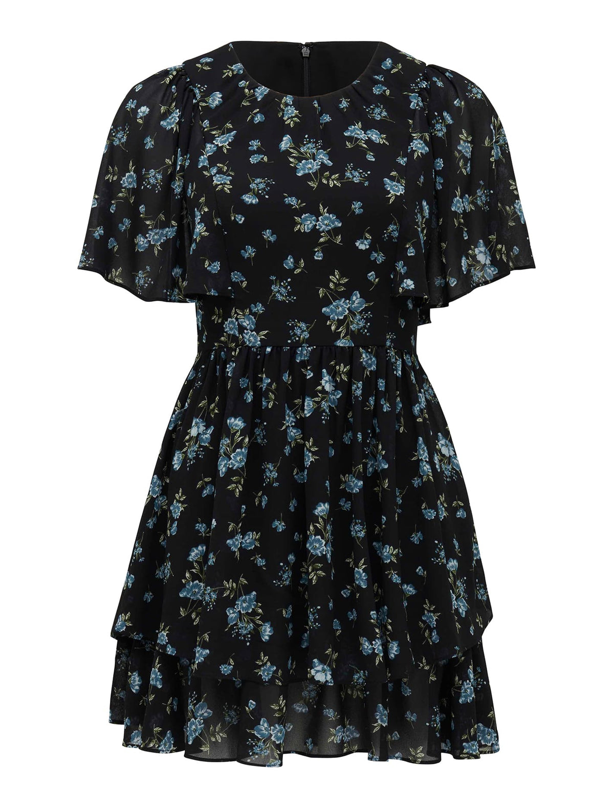 Kimmy Flutter Sleeve Mini Dress Ellacote Ditsy_mannequin