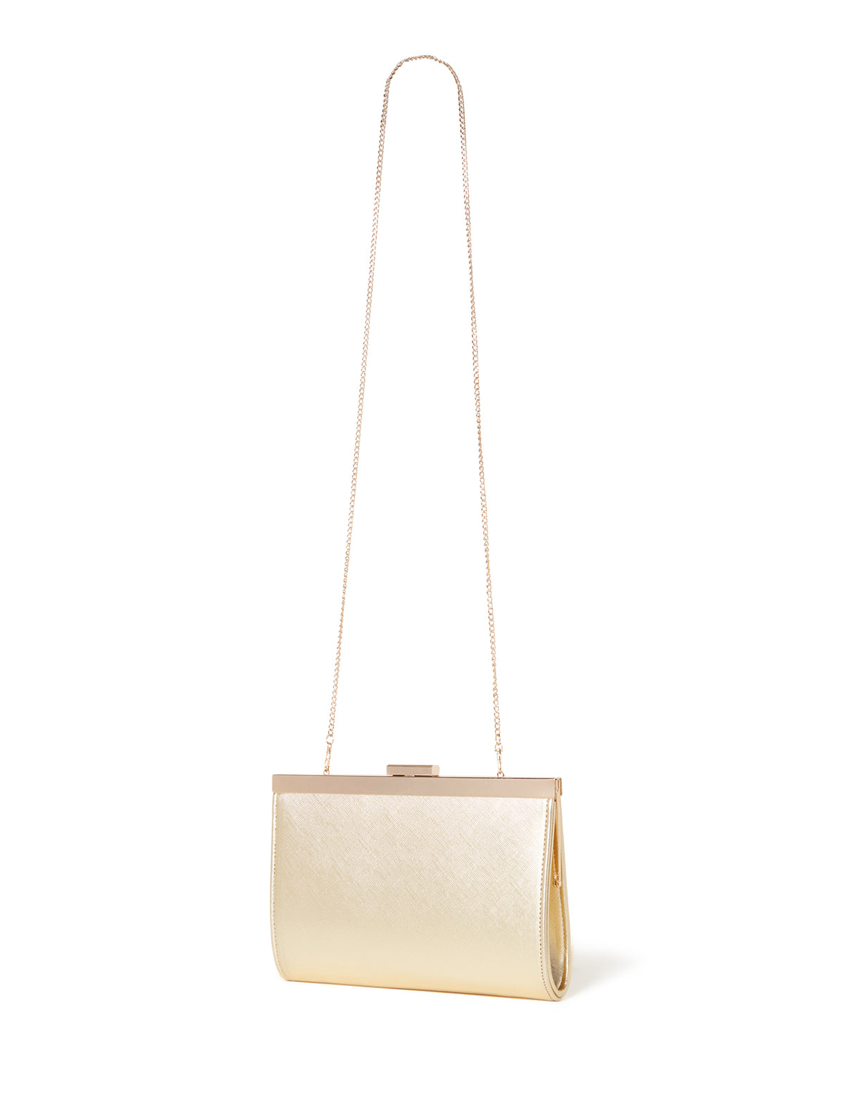 Anastasia Clutch Metallic Gold_mannequin