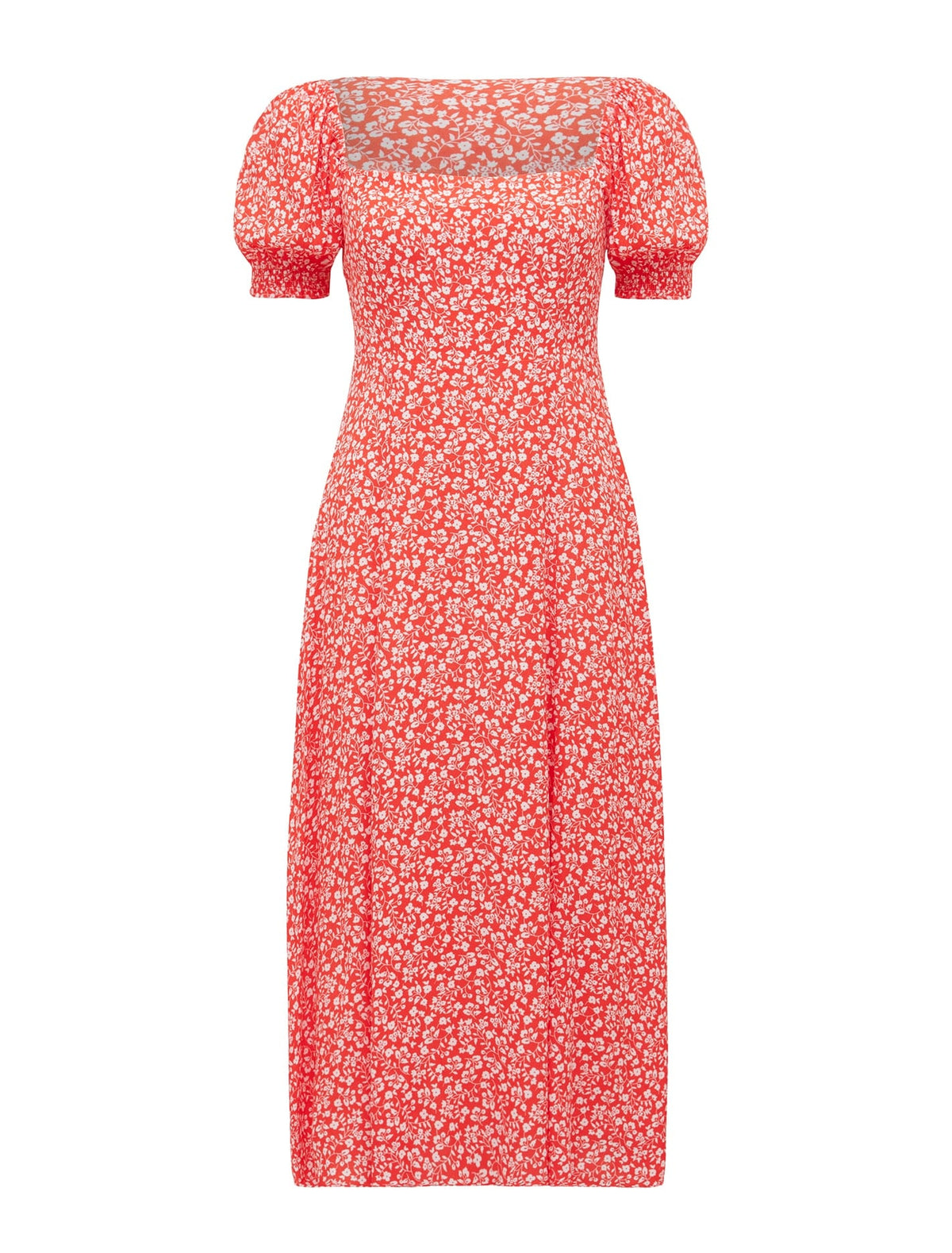 Brianna Petite Printed Midi Dress Cherry Marlo Ditsy_mannequin