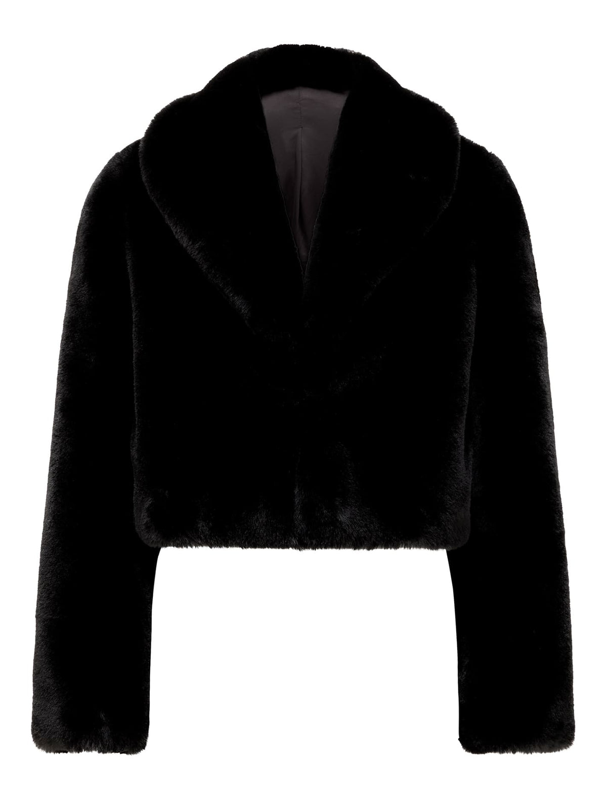 Amera Crop Faux Fur Coat Black_mannequin