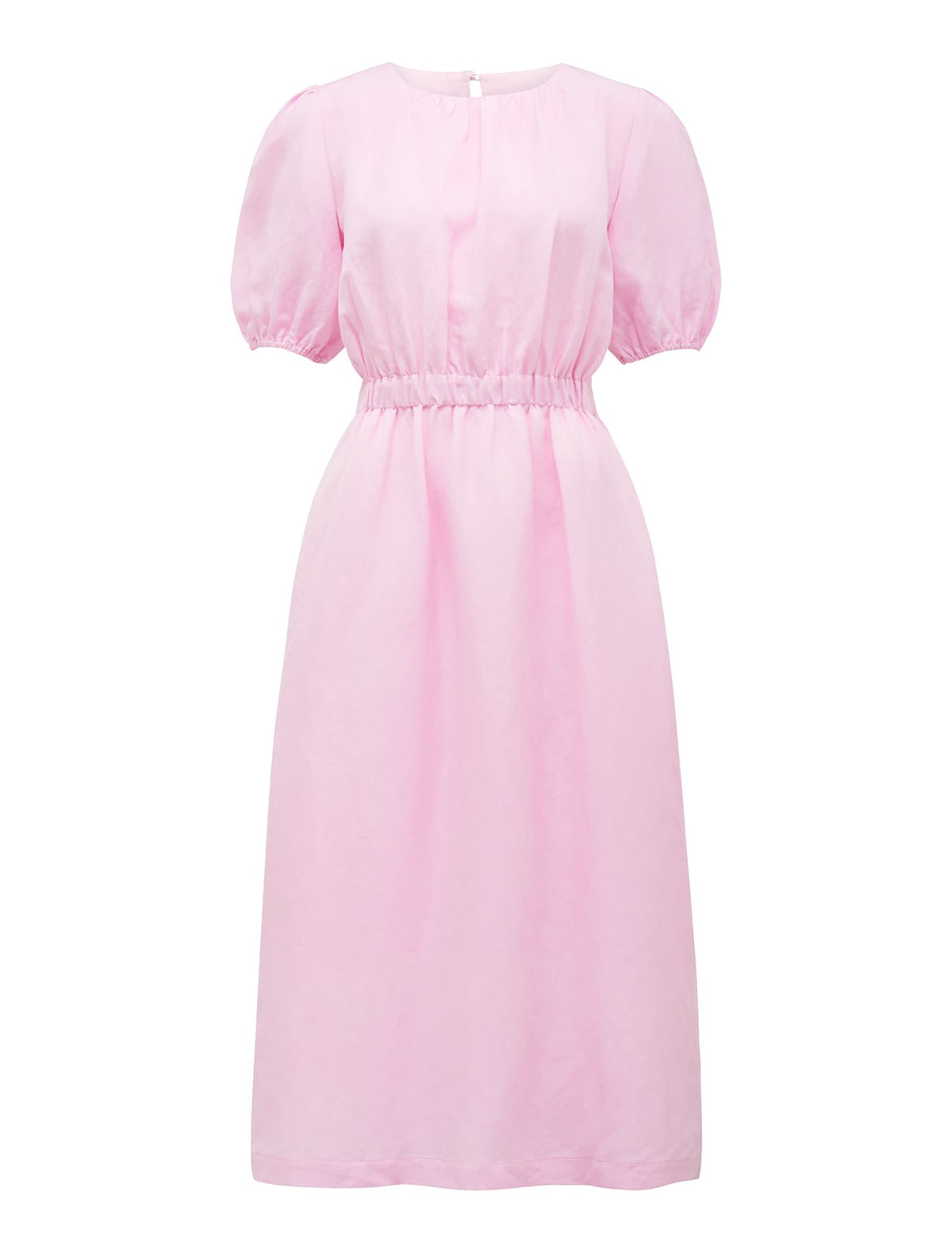 Noa Linen Midi Dress Pink_mannequin