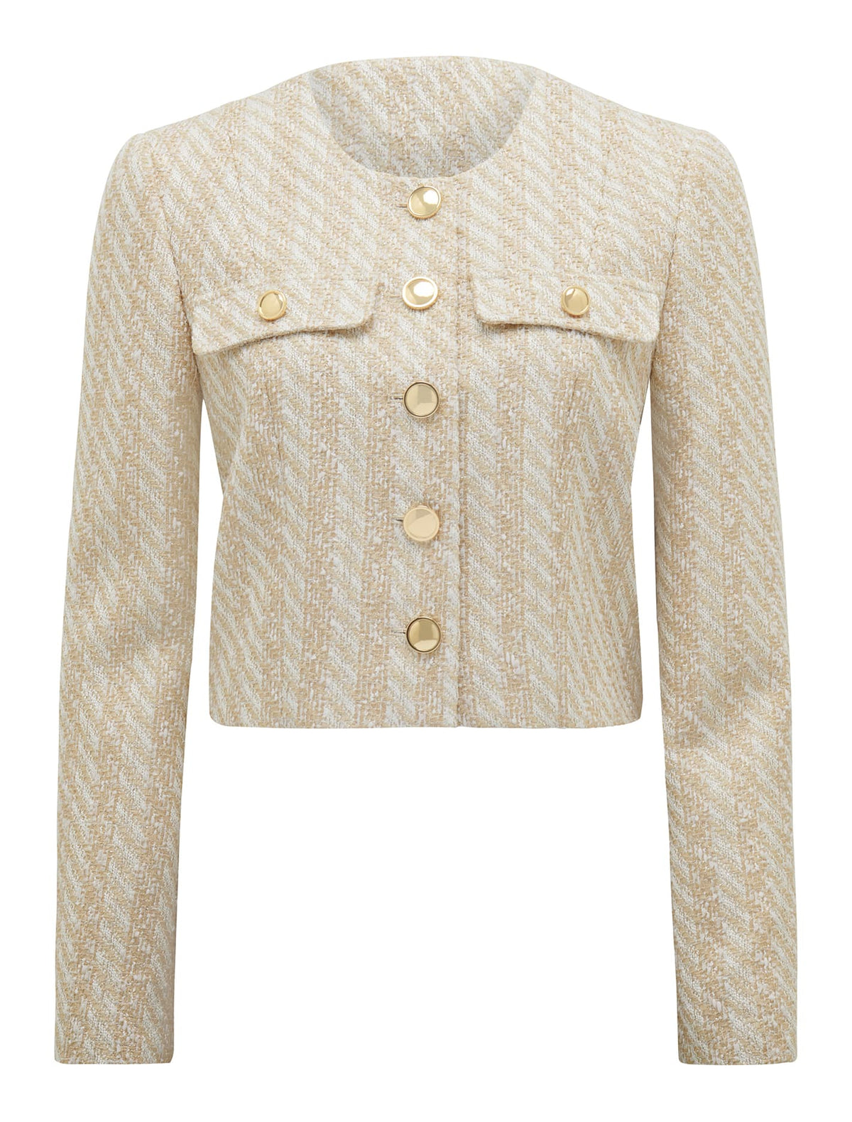 Natasha Boucle Crop Co-ord Jacket Gold_mannequin
