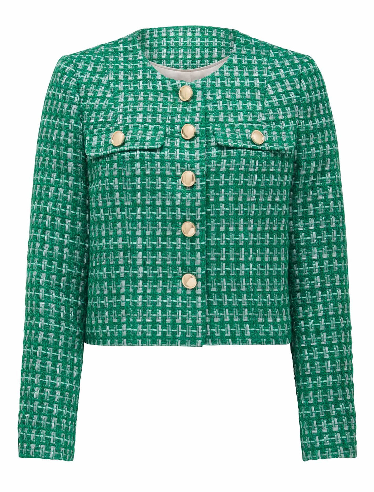 Eden Boucle Crop Co-ord Jacket Green_mannequin