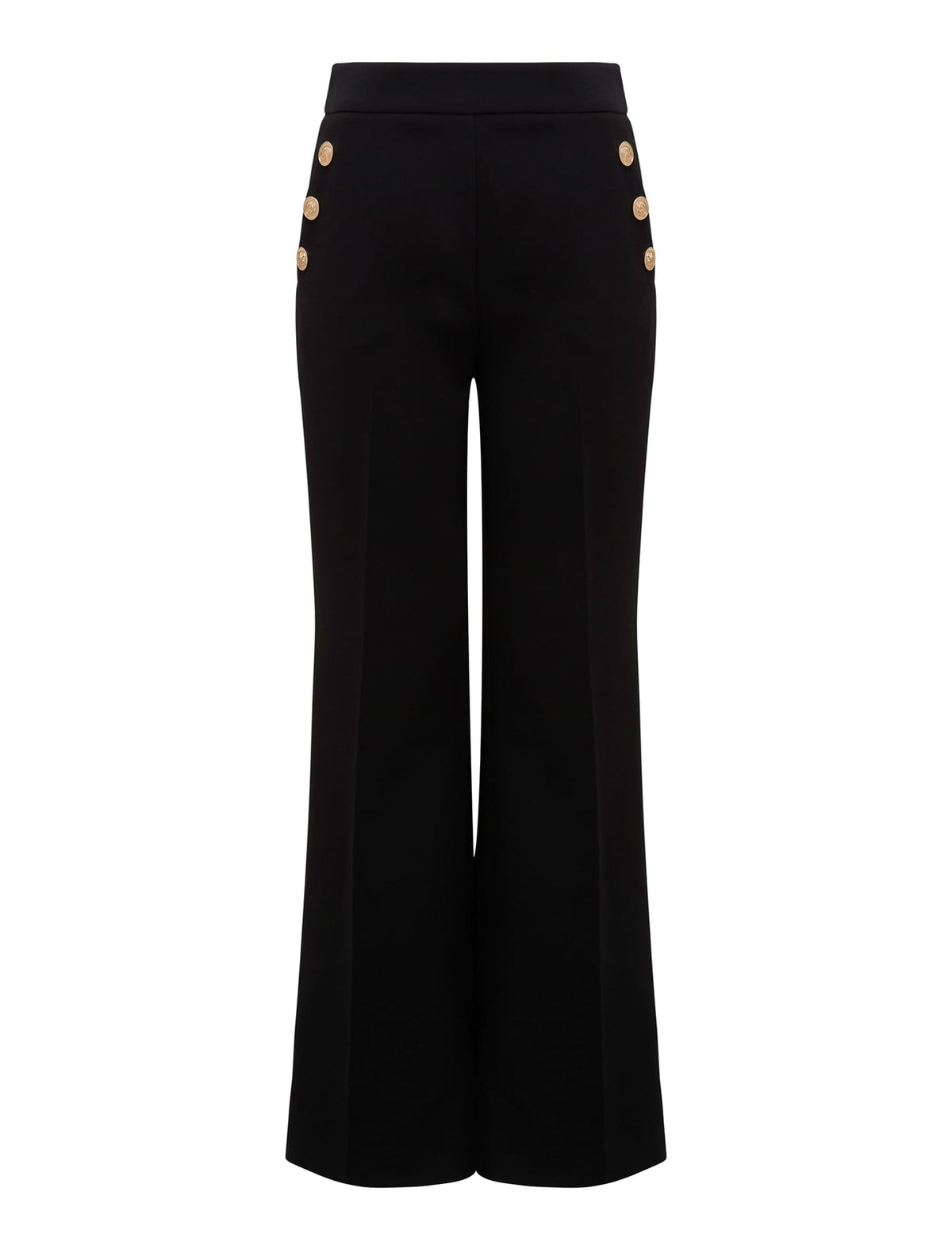 Megan Button Wide Leg Pant Black_mannequin