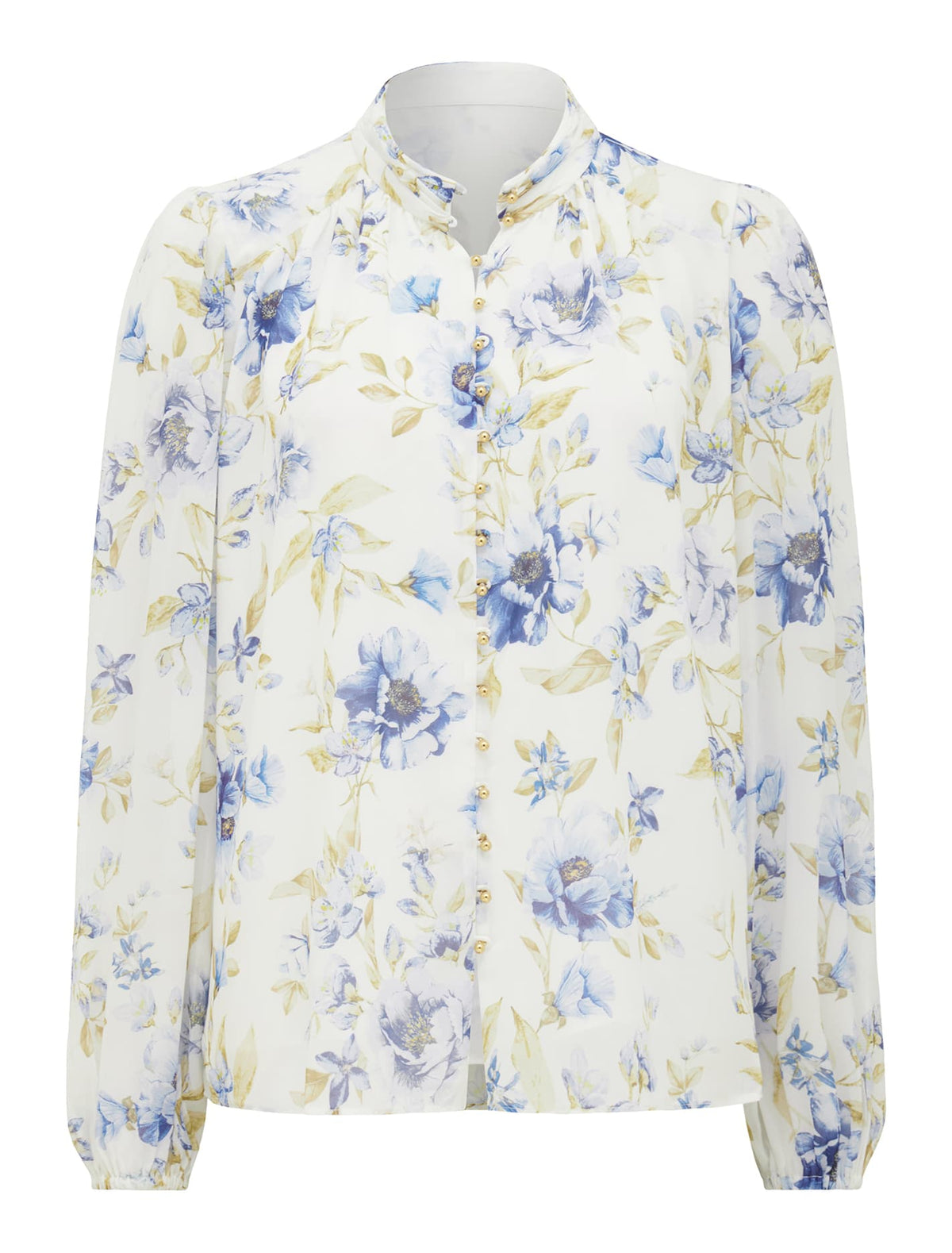Gwen Button Detail Blouse Porcelain Augustine Floral_mannequin