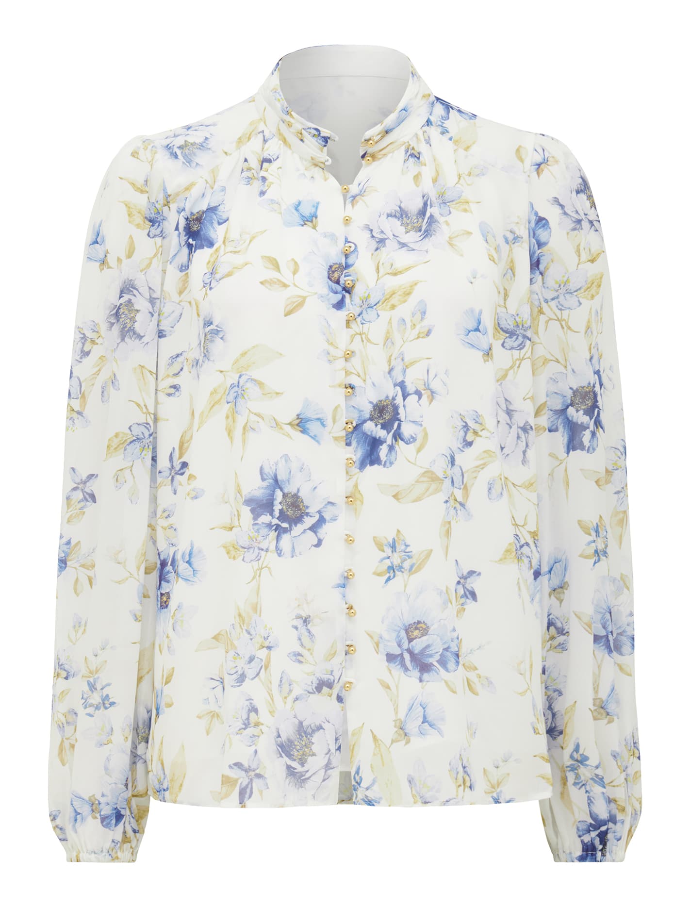 Gwen Button Detail Blouse Porcelain Augustine Floral_mannequin