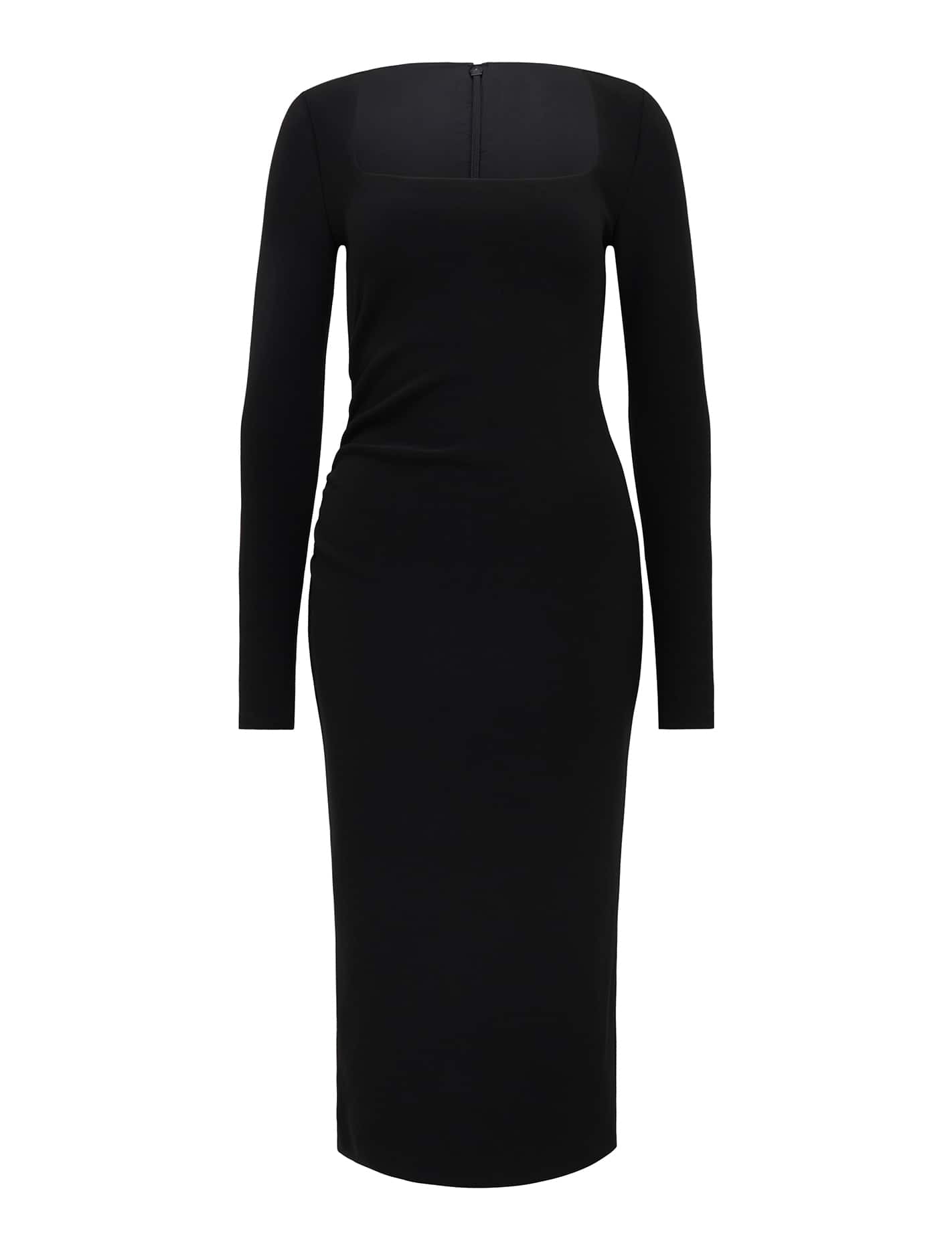 Clio Long Sleeve Midi Dress Black_mannequin