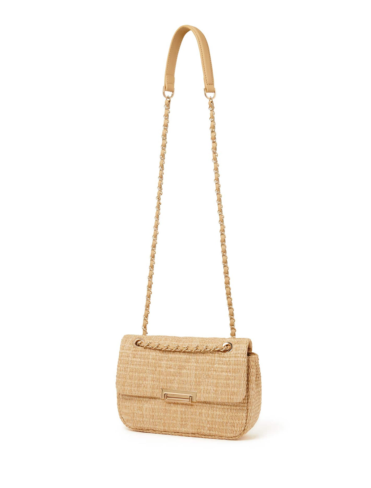 Chrissie Chain Crossbody Bag Natural_mannequin