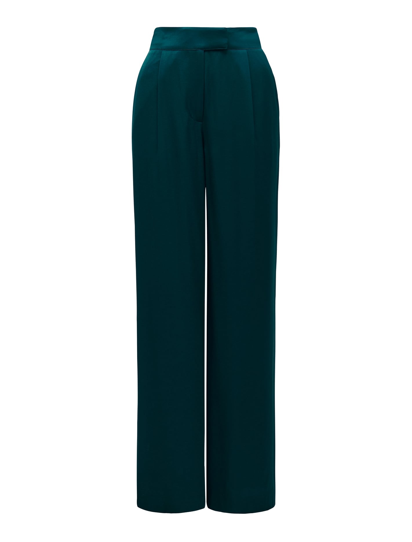 Alora Satin Wide Leg Pants Reflective Teal Suit_mannequin