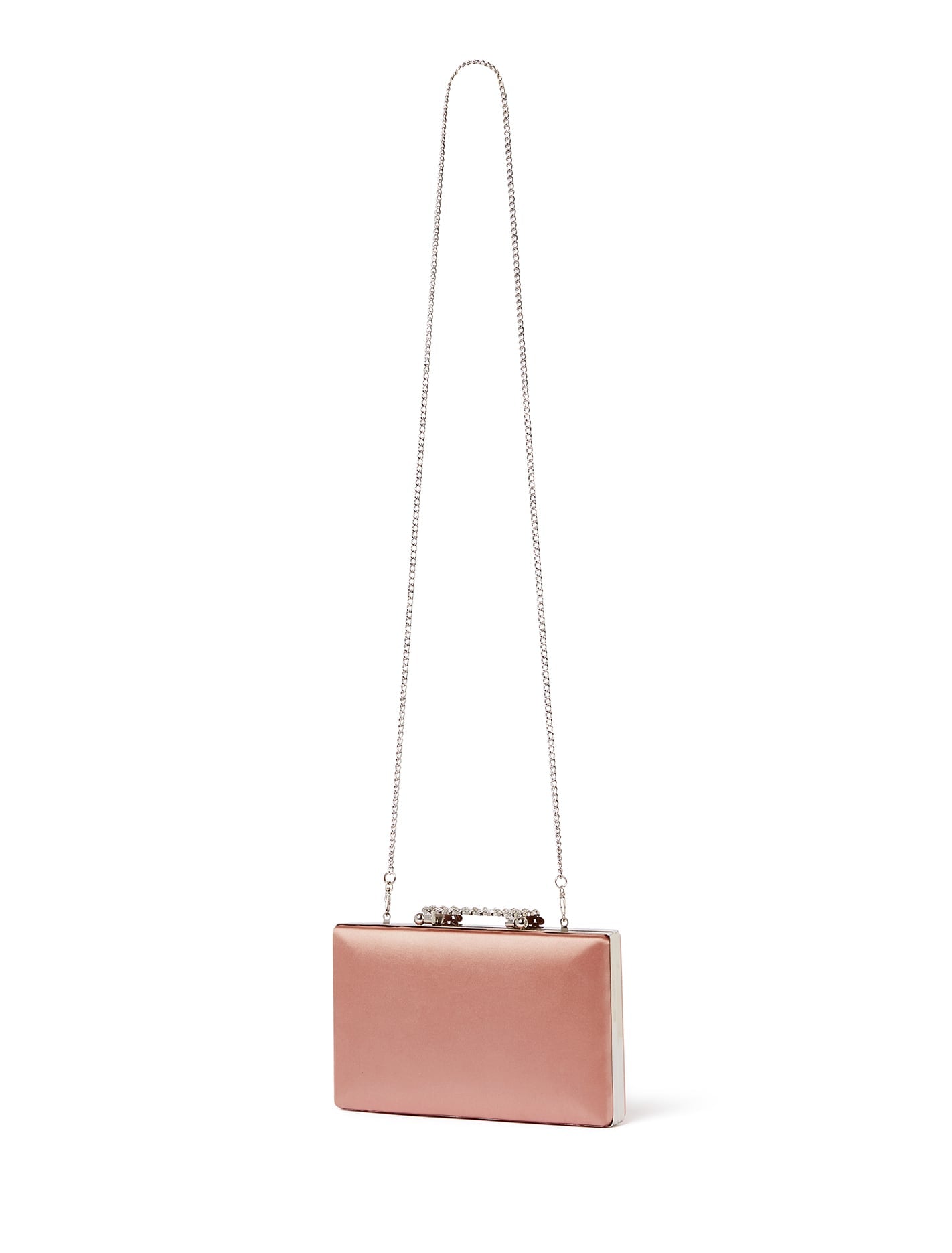 Vila Embellished Clasp Clutch Nude_mannequin