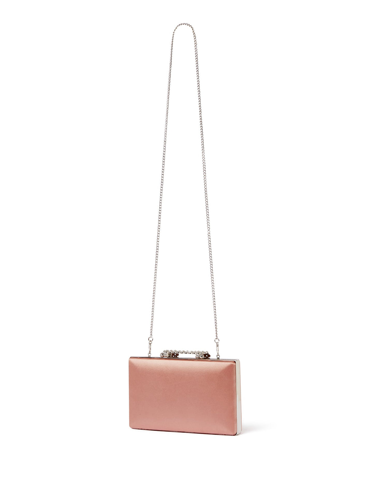 Vila Embellished Clasp Clutch Nude_mannequin
