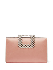 Vila Embellished Clasp Clutch Nude_mannequin
