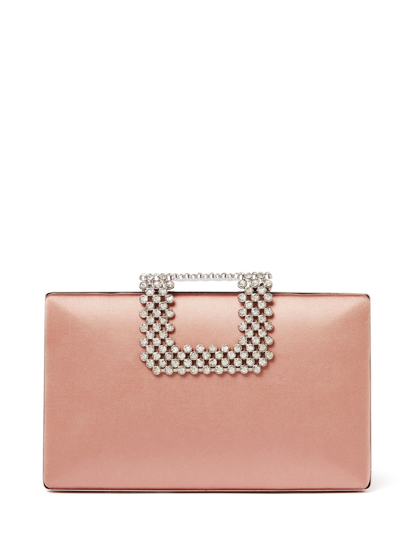 Vila Embellished Clasp Clutch Nude_mannequin