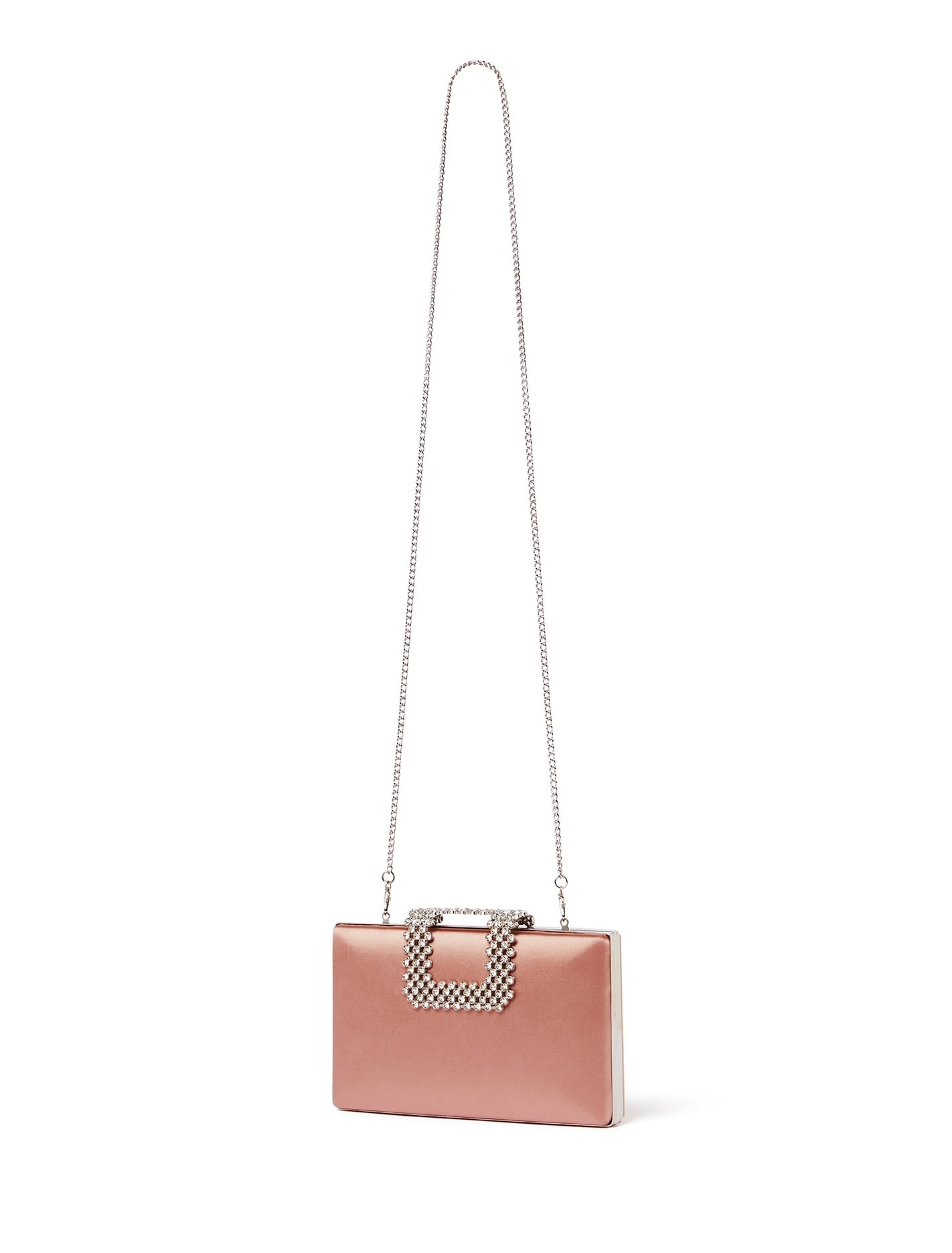 Vila Embellished Clasp Clutch Nude_mannequin