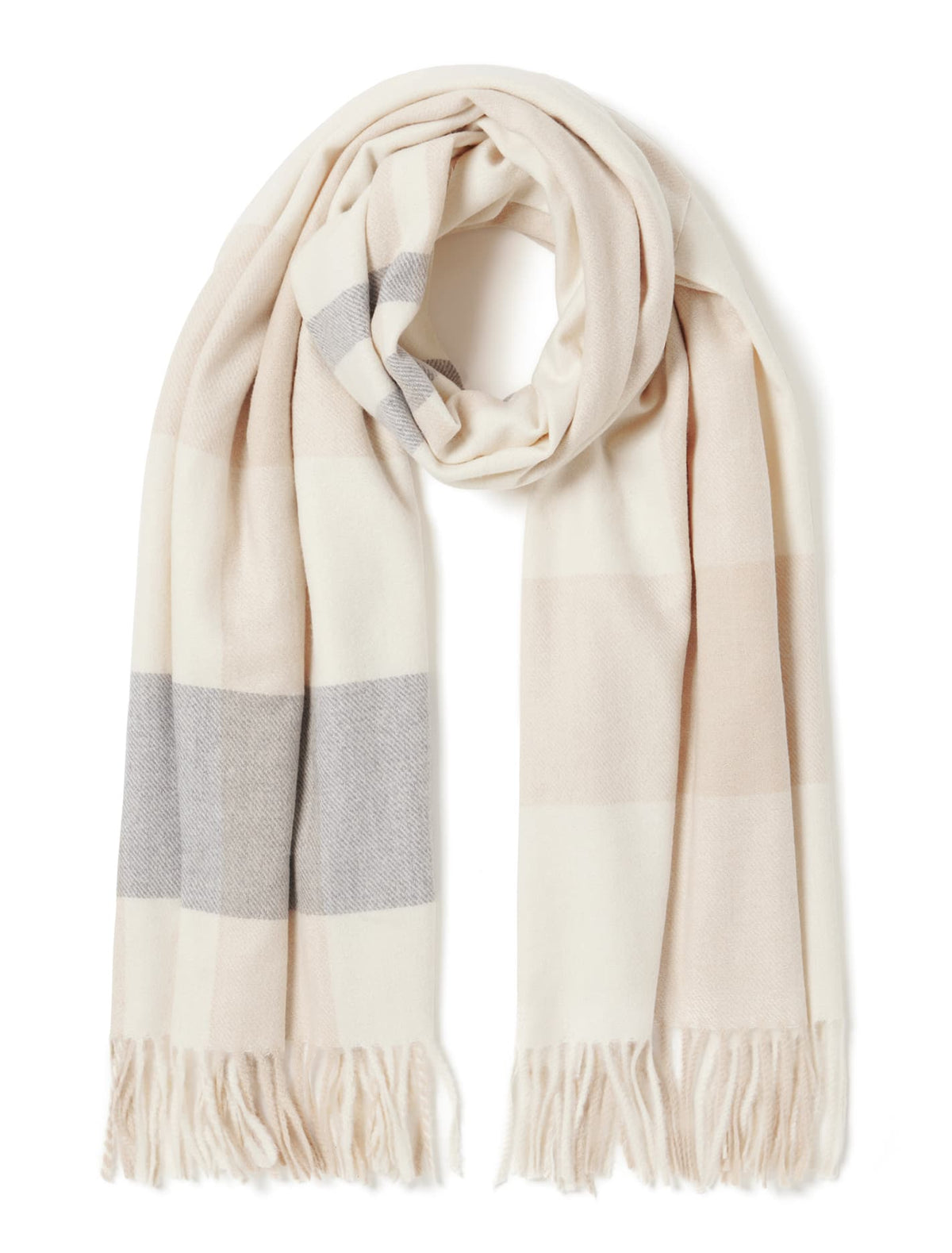Ada Check Scarf Neutral_mannequin
