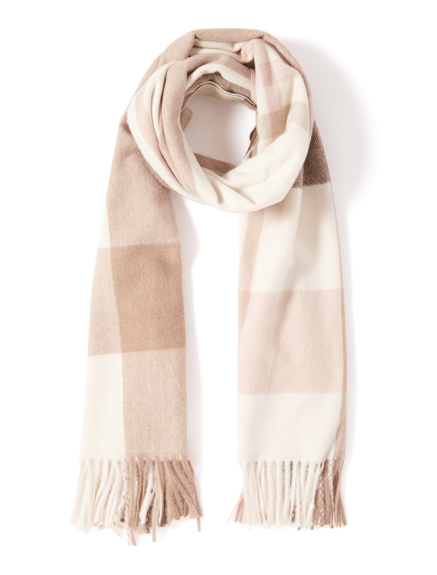 Ada Check Scarf Blush/Brown_mannequin