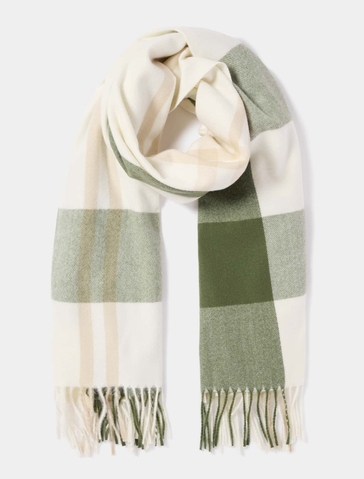 Ada Check Scarf Green Check_mannequin