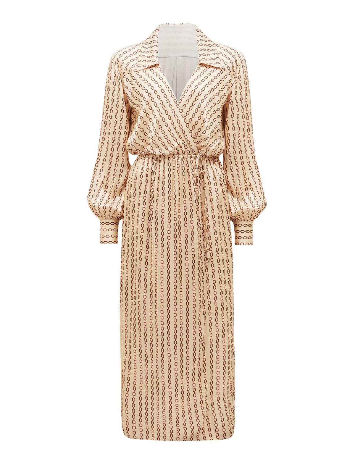 Zephyr Wrap Midi Dress Linked Mini Geo_mannequin