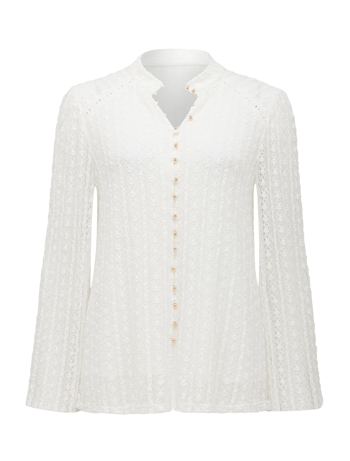 Esme Lace Button Down Blouse Porcelain_mannequin