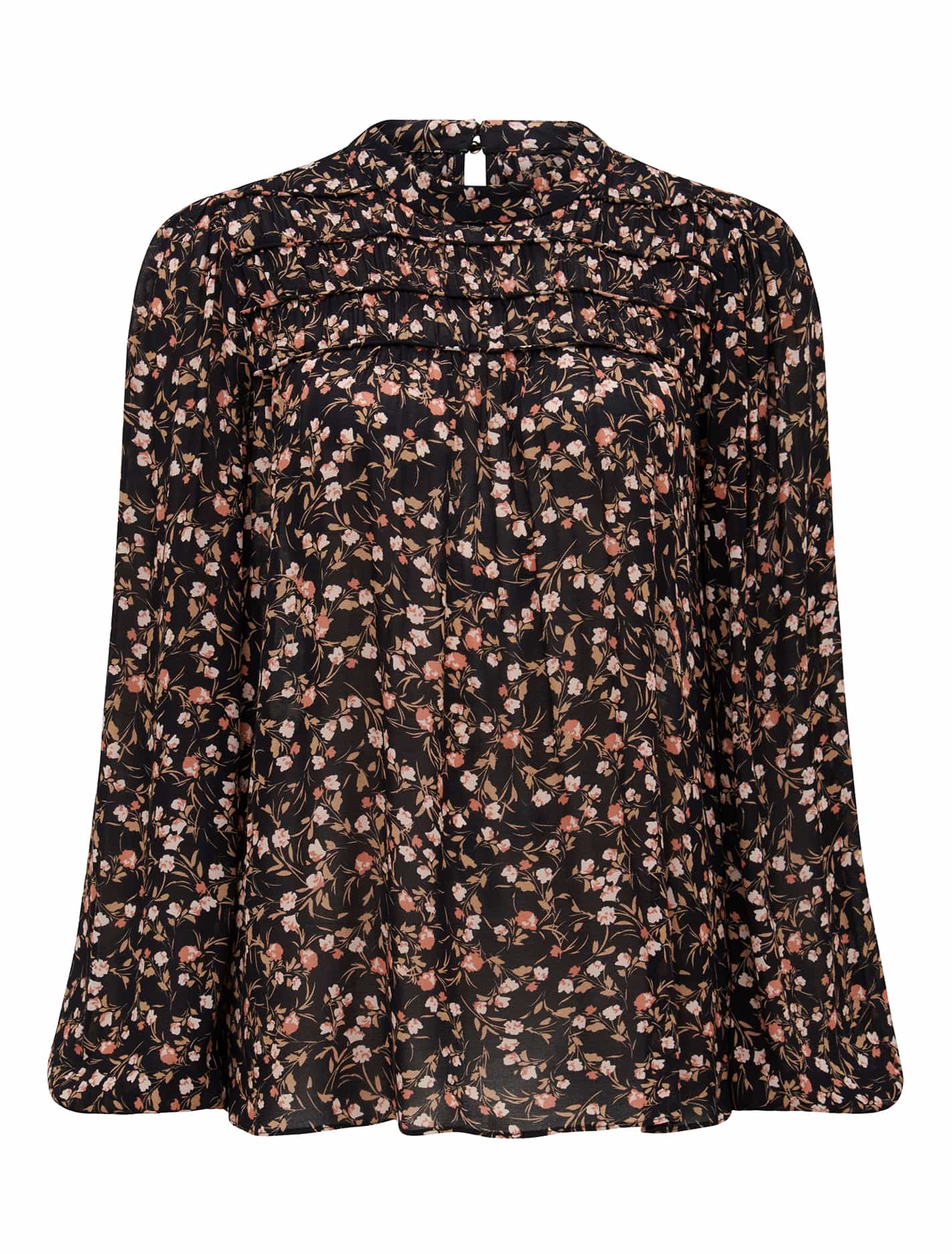 Sasha Cord Detail Blouse Peach Belmont Ditsy_mannequin
