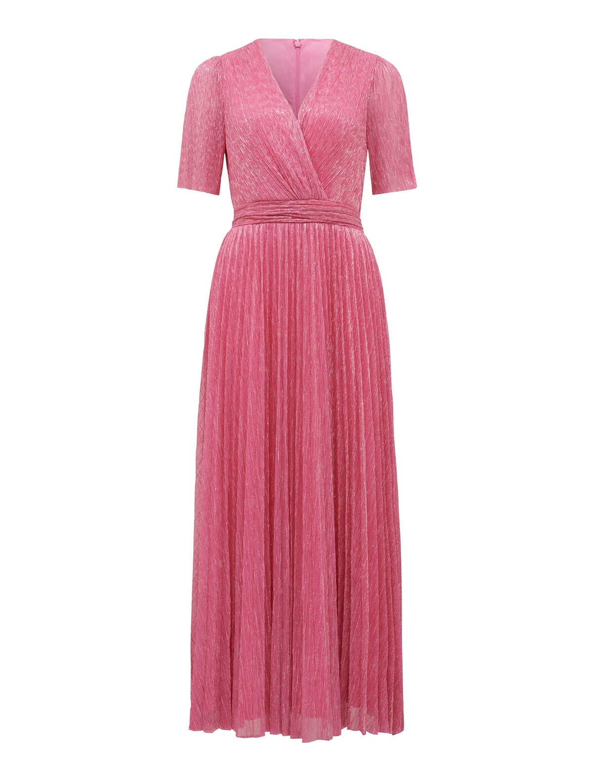 Isabella Wrap Plisse Midi Dress Pink_mannequin