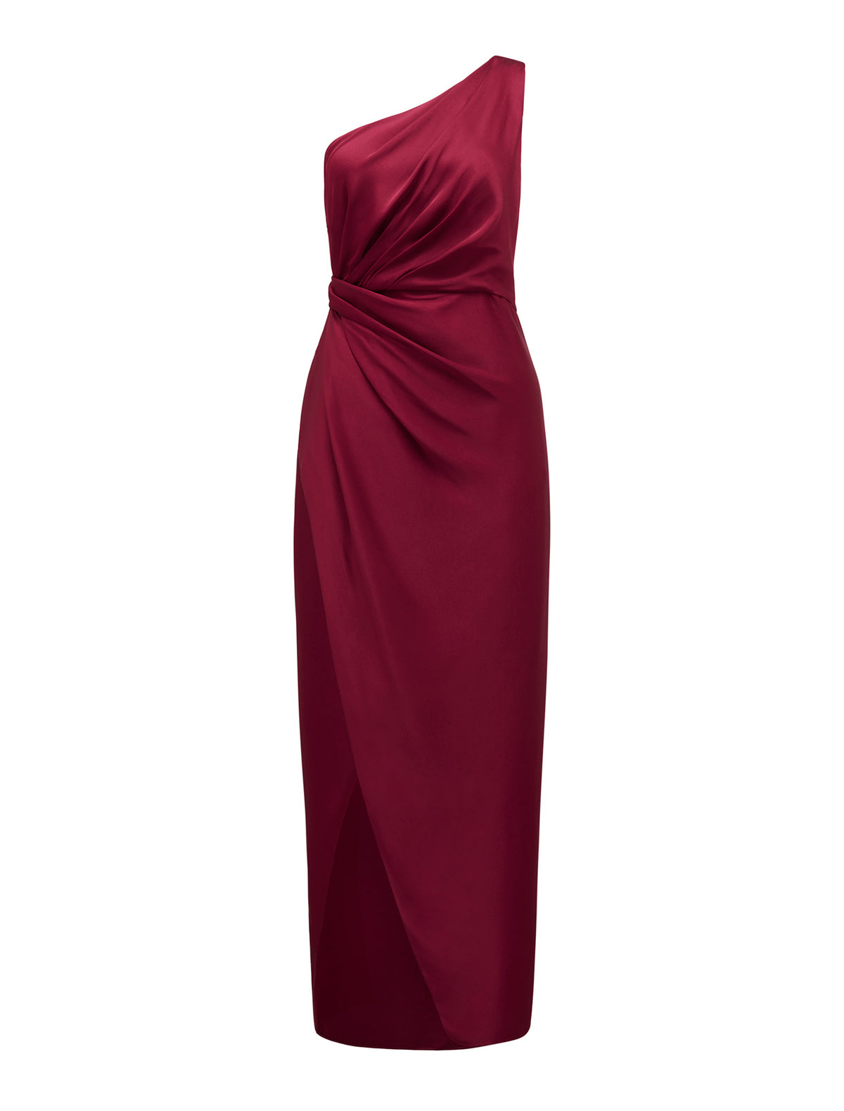 Melissa One Shoulder Satin Dress Blackcurrant_mannequin