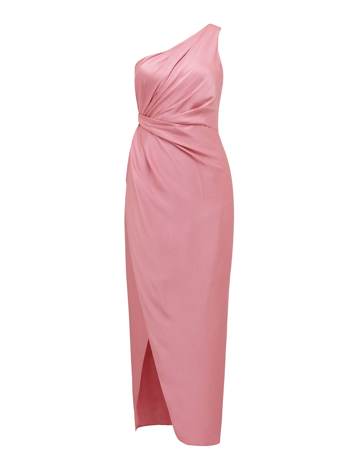 Melissa One Shoulder Satin Dress Wild Rose_mannequin