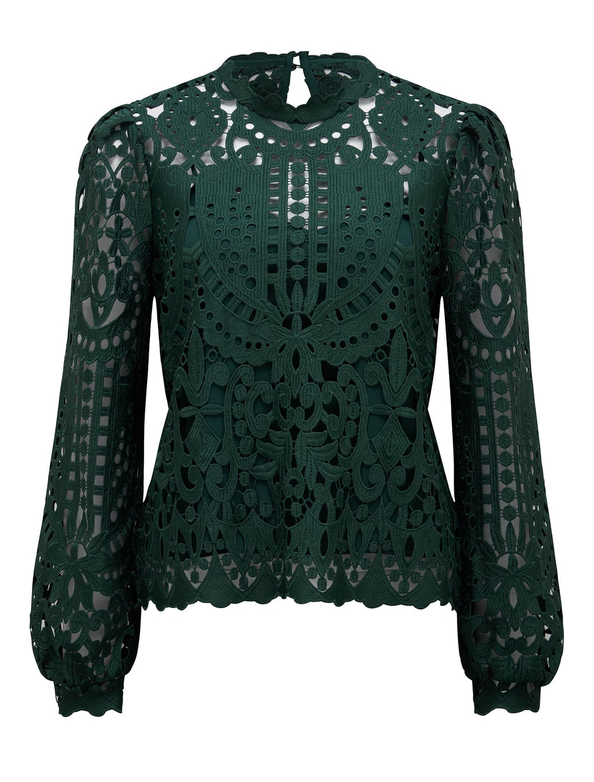 Sophie Lace Shell Blouse Deep Green_mannequin