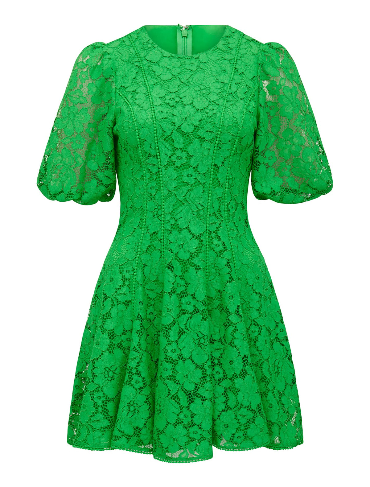 Milly Lace Trim Mini Dress Energetic Jade_mannequin