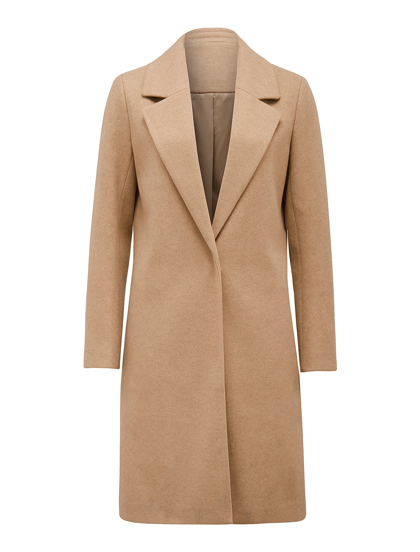 Delilah Longline Coatigan Camel_mannequin