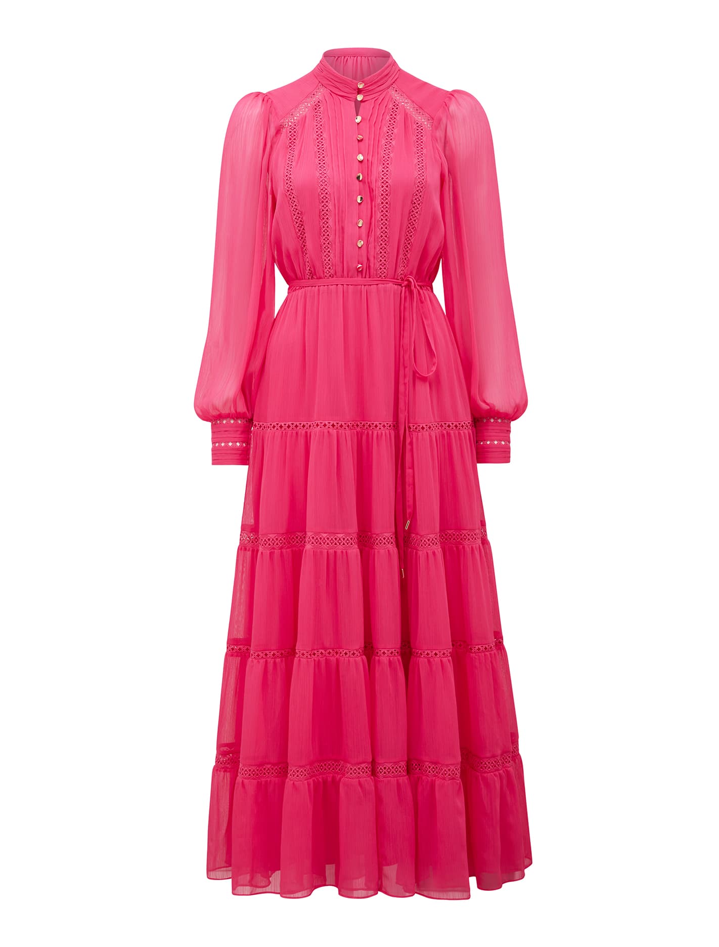 Juliette Trim Detail Midi Dress Hot Pink_mannequin