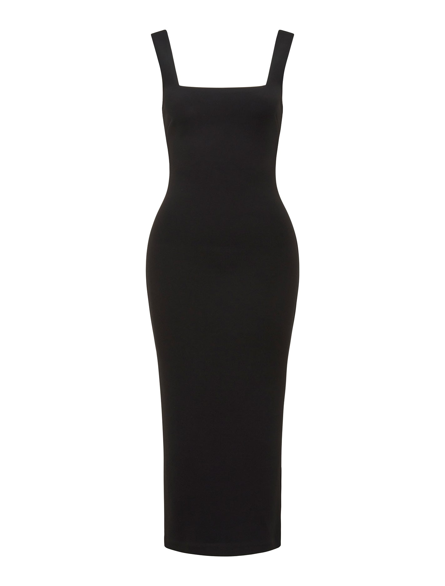 Rita Square Neck Bodycon Midi Black_mannequin
